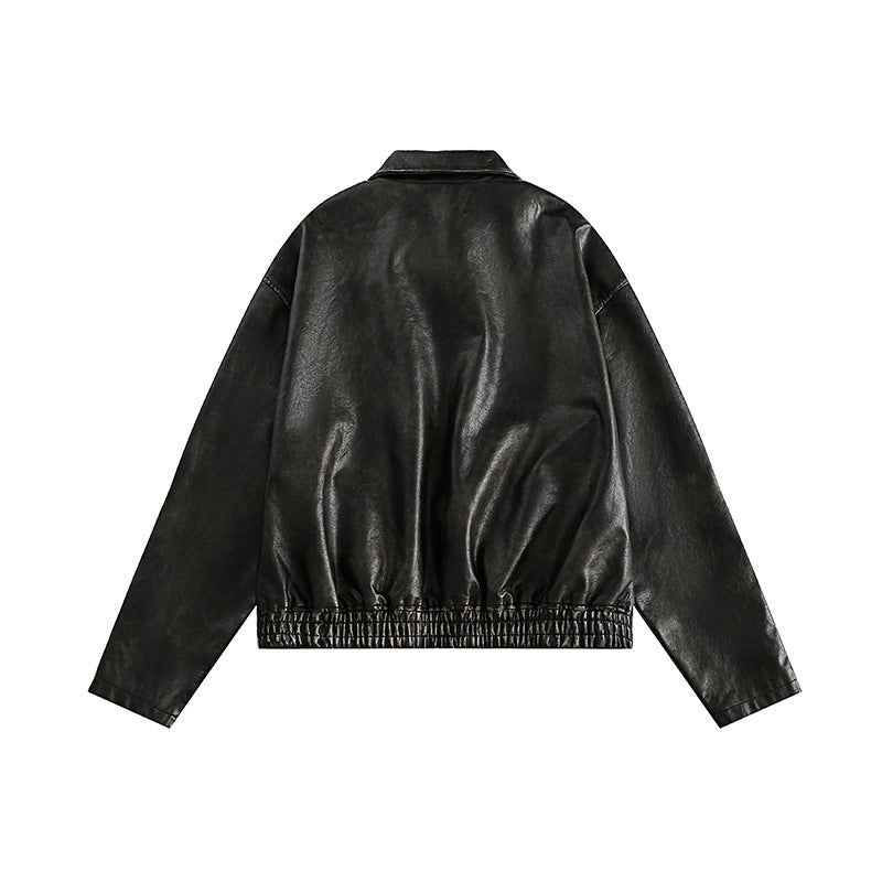 Men's Fashion Retro Distressed Pleated All-matching Jacket - ANIBEY