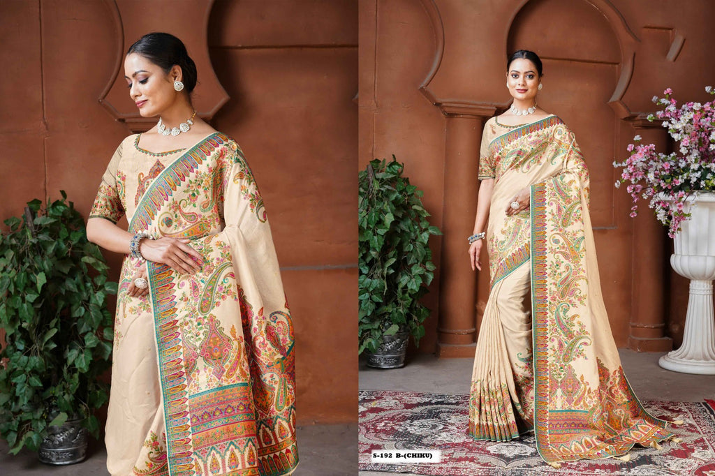Woven Dola Silk Designer Saree – Jodhpuri Galax - ANIBEY