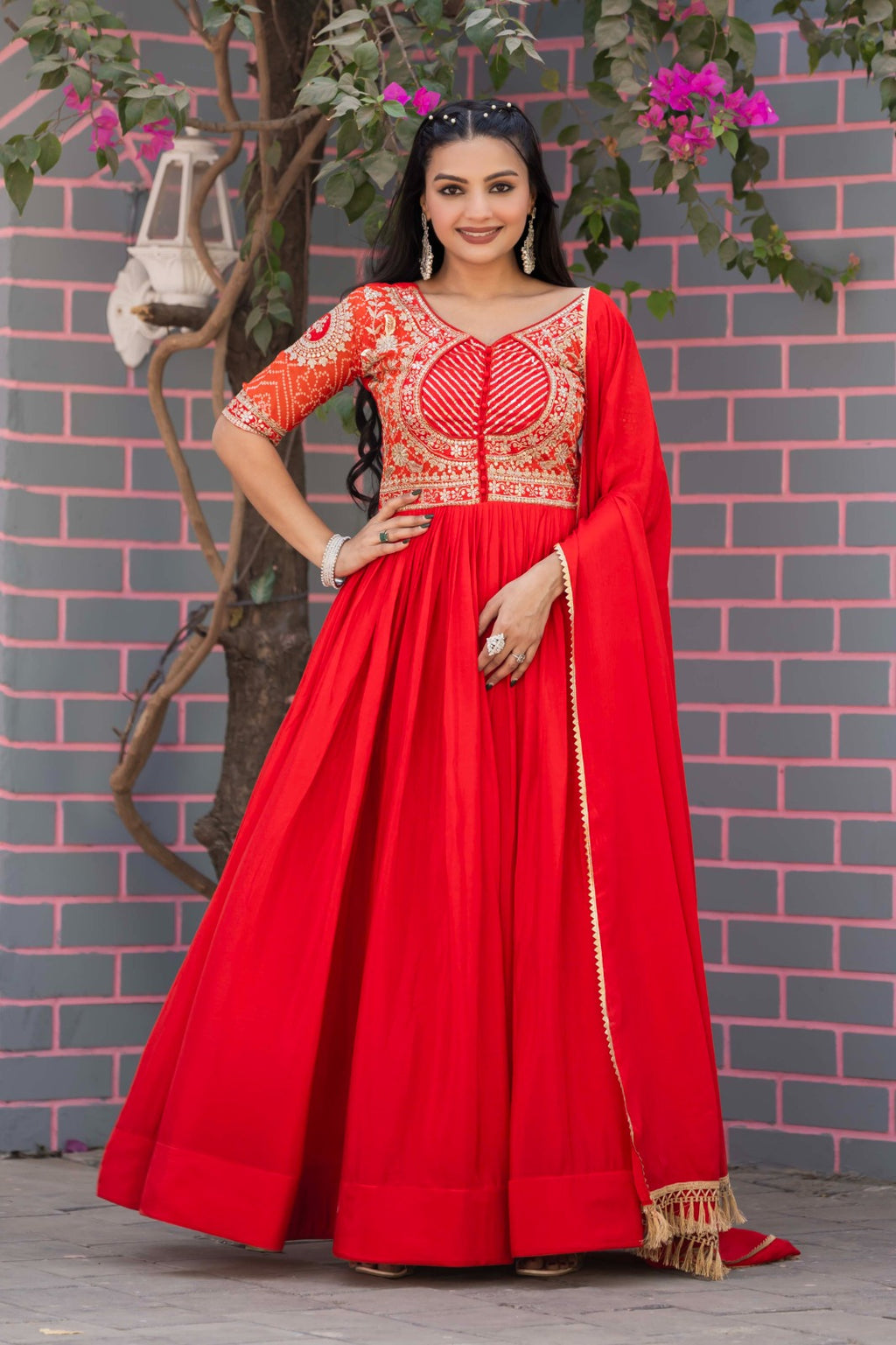 Jk Mart Embroidery work traditional gown Price in India - ANIBEY