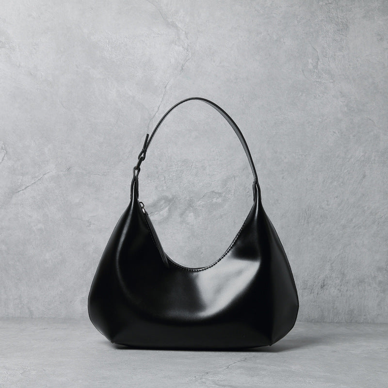 Fashionable And Simple Armpit One-shoulder Portable Cowhide Bag - ANIBEY