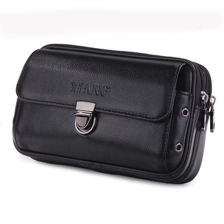 Horizontal And Vertical Leather Belt Mobile Phone Bag - ANIBEY
