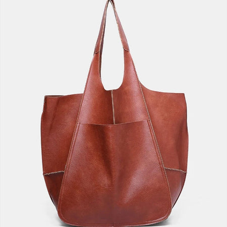 Simple Big Bag Soft Leather Large Capacity Shoulder Hand-held Tote - ANIBEY