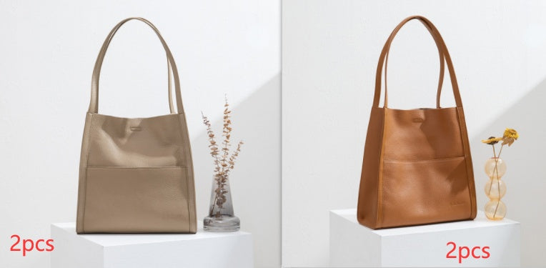 Leather Tote Large Capacity Shoulder Bag - ANIBEY