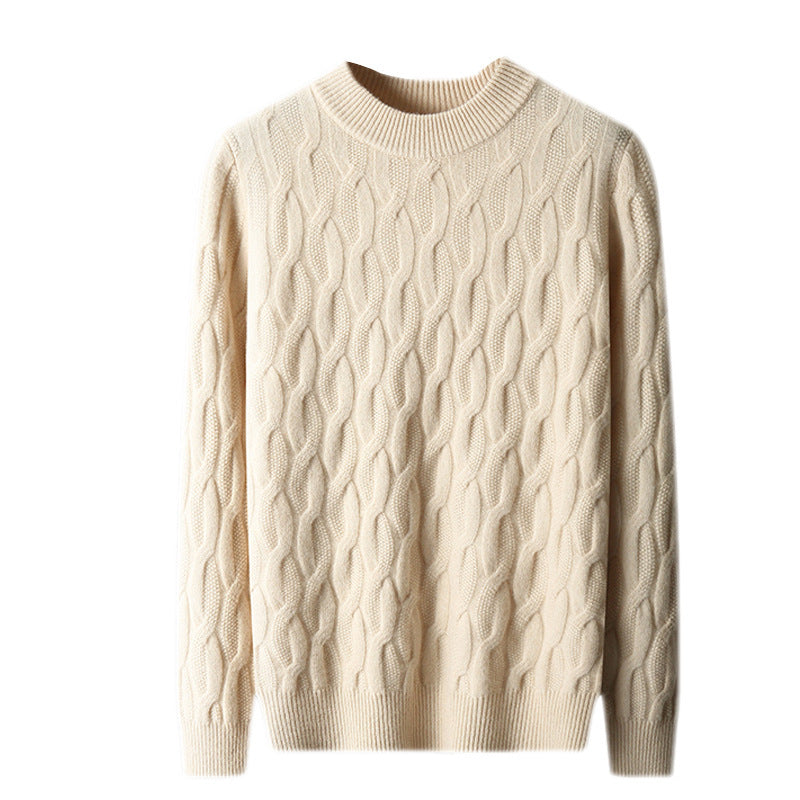 Men's Round-neck Thick Pullover Sweater - ANIBEY