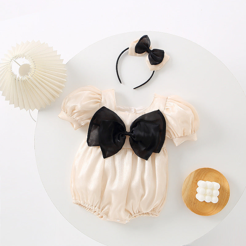 Baby Girls Princess Rompers Child Short Sleeves Lace Dress - ANIBEY