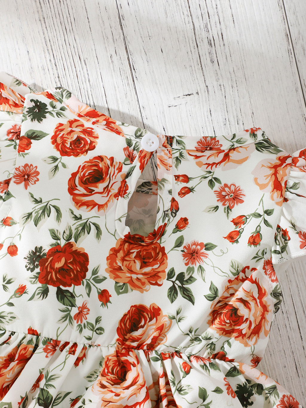 Sleeveless Small Floral Baby Girl Triangle Romper With Headgear - ANIBEY