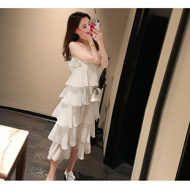 Women's Small Cake Long Suspender Dress - ANIBEY