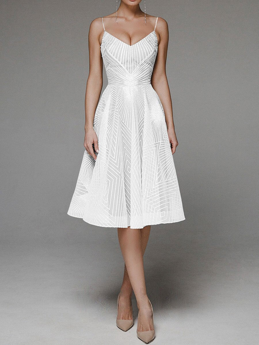 Women's Summer Sling Embroidered Sleeveless Dress - ANIBEY