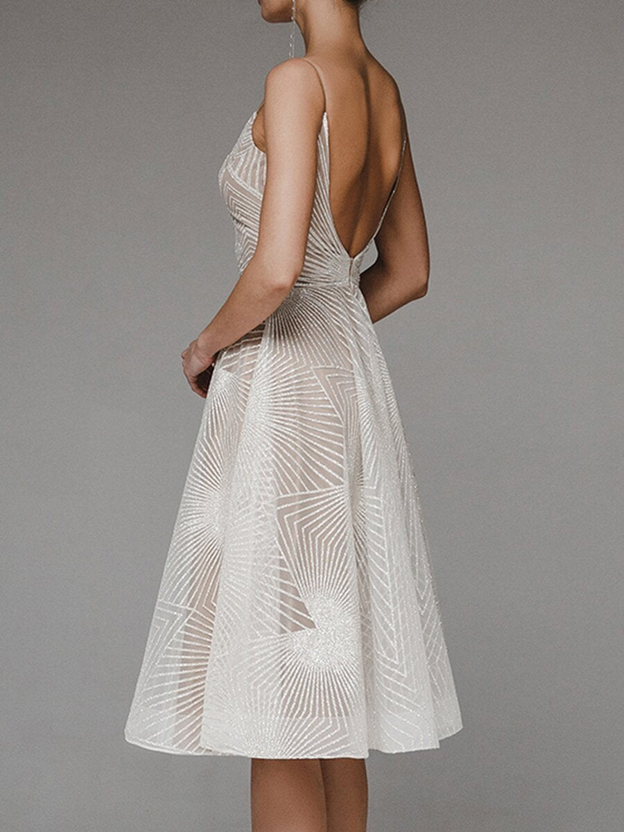 Women's Summer Sling Embroidered Sleeveless Dress - ANIBEY