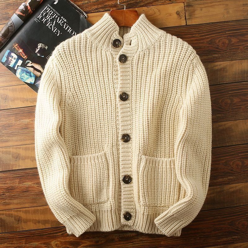 Wool Knitted Batwing sleeve Cardigan Sweater For Men - ANIBEY