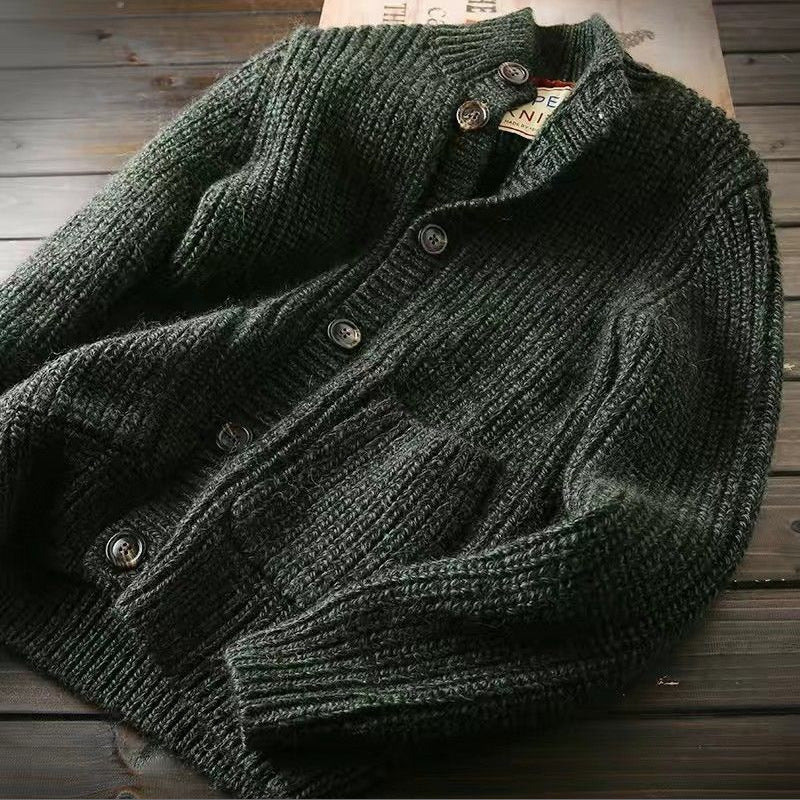 Wool Knitted Batwing sleeve Cardigan Sweater For Men - ANIBEY