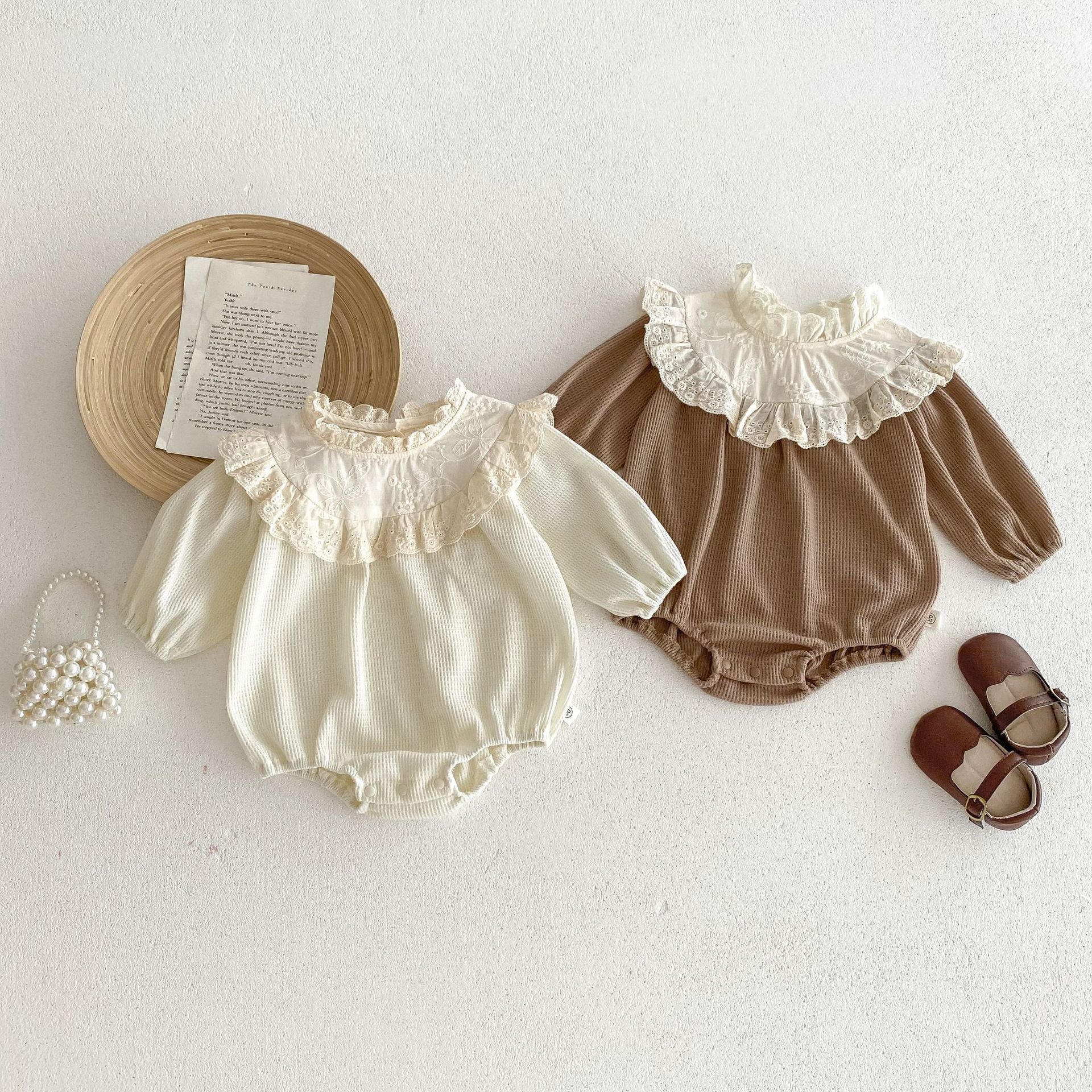 Baby Spring And Autumn Long Sleeve Lace Romper - ANIBEY