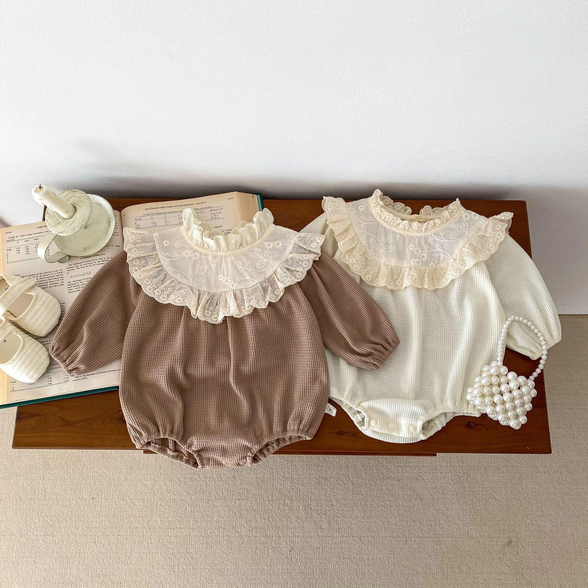 Baby Spring And Autumn Long Sleeve Lace Romper - ANIBEY