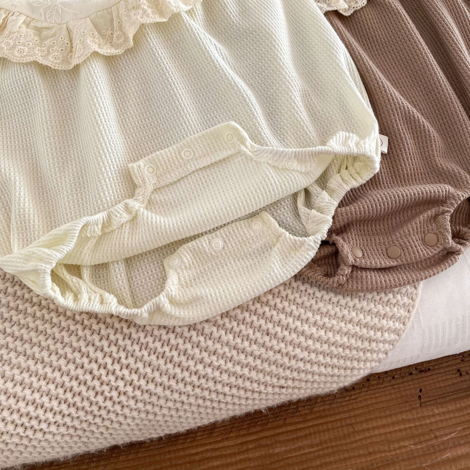 Baby Spring And Autumn Long Sleeve Lace Romper - ANIBEY