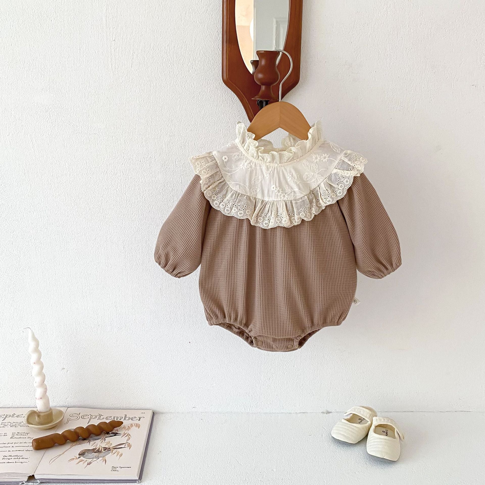 Baby Spring And Autumn Long Sleeve Lace Romper - ANIBEY