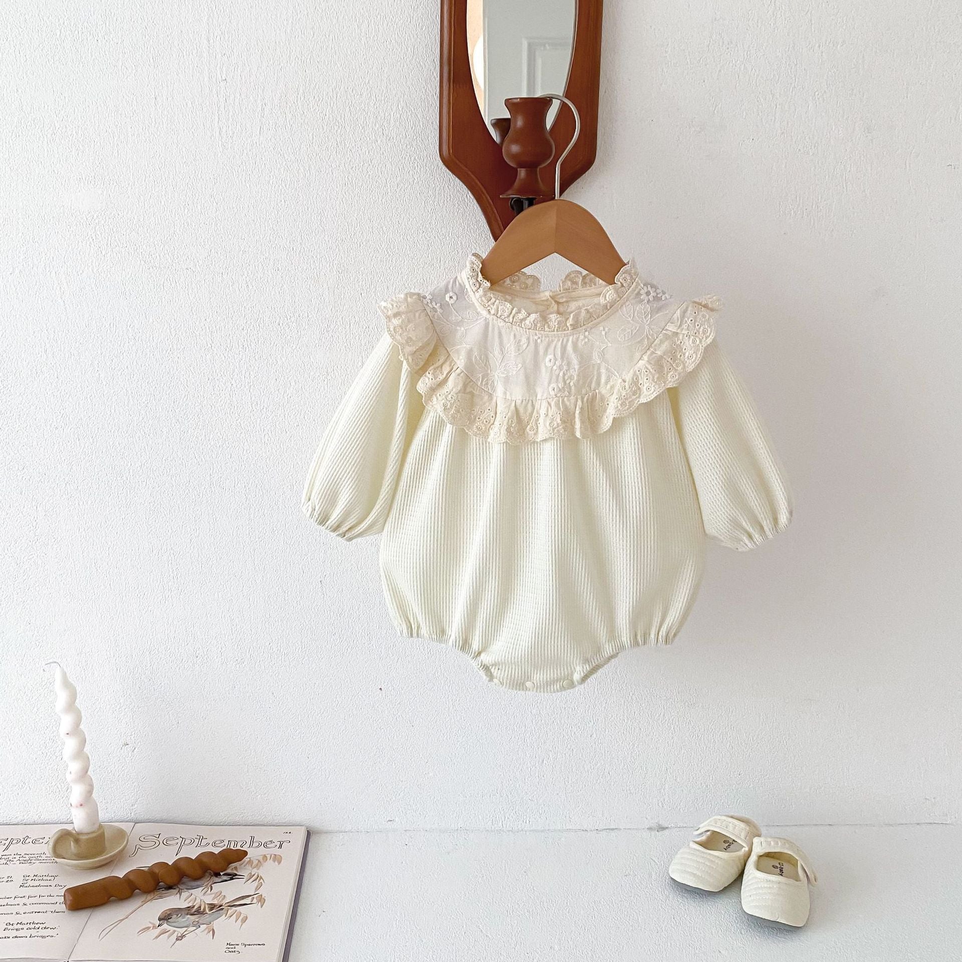 Baby Spring And Autumn Long Sleeve Lace Romper - ANIBEY