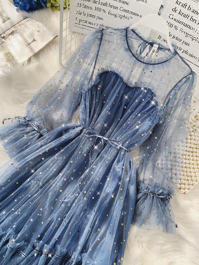 Gentle mesh star dress - ANIBEY