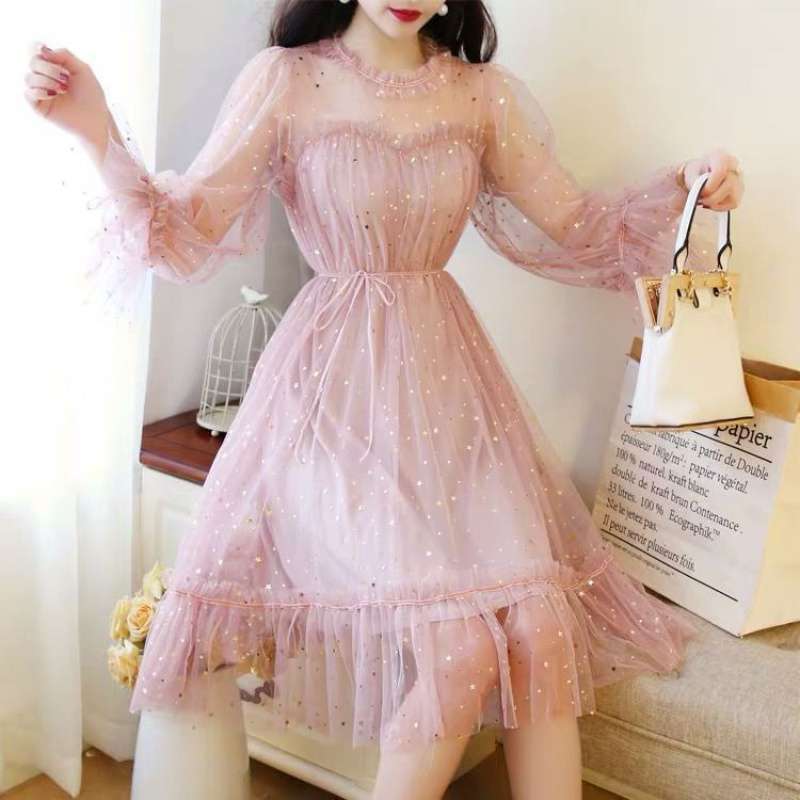 Gentle mesh star dress - ANIBEY