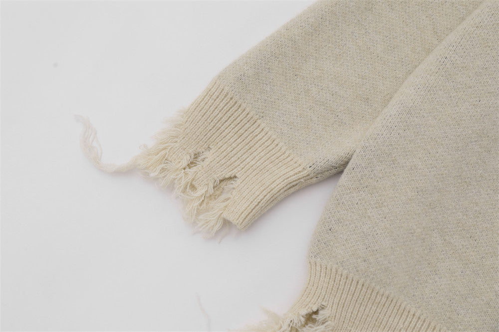 Spider Web Brocade Cotton Blend Sweater for Men - ANIBEY