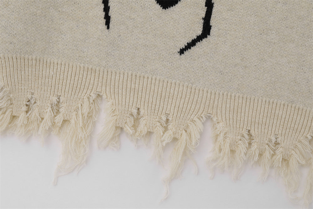 Spider Web Brocade Cotton Blend Sweater for Men - ANIBEY