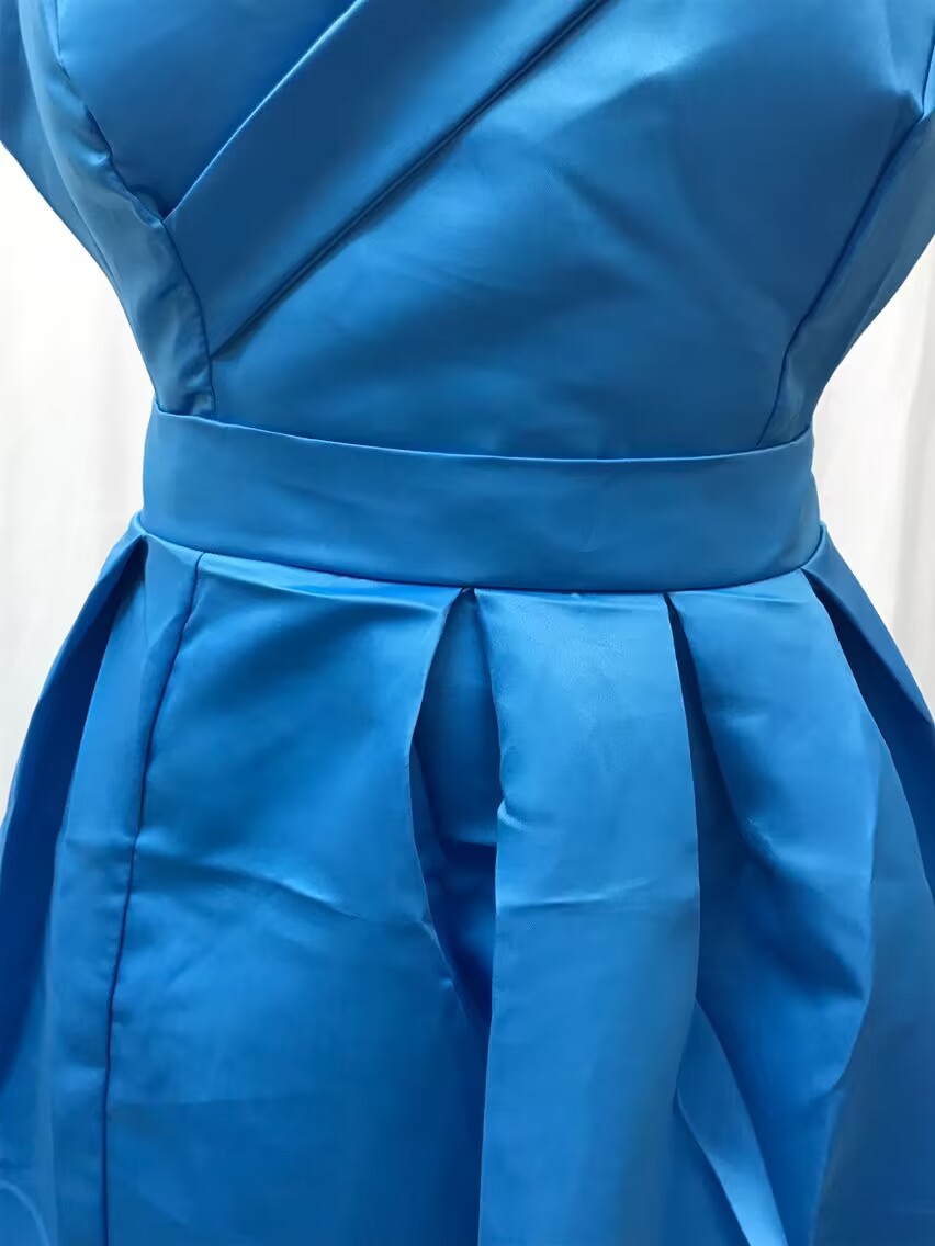 Women's Off-Shoulder Satin Thigh Slit Solid Color Long Dress - ANIBEY
