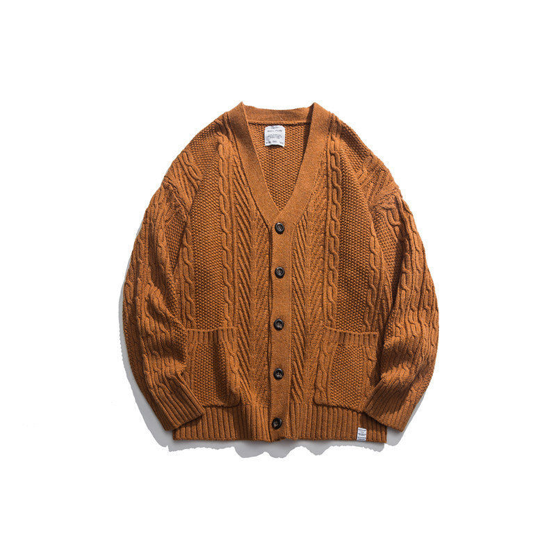 V-neck Knit Cardigan Sweater for Men - ANIBEY