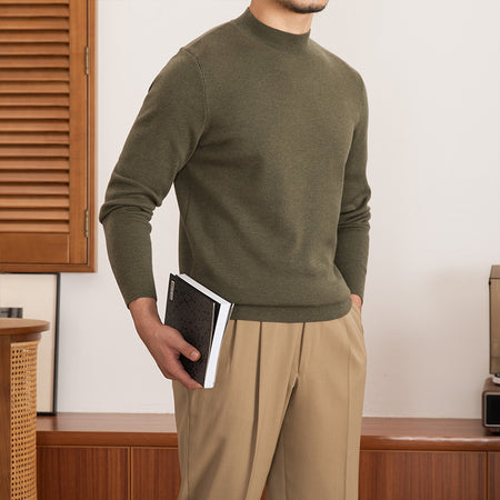 Commuter Sheep Wool Base Slim-fit Sweater for Men - ANIBEY