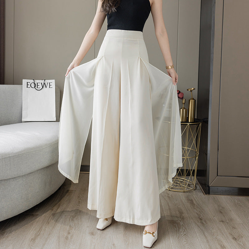 Semi See-through Wide-leg Skort - ANIBEY