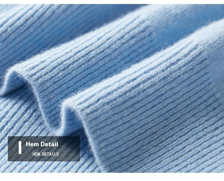 Solid Color Knitted Wool Sweater for Men - ANIBEY