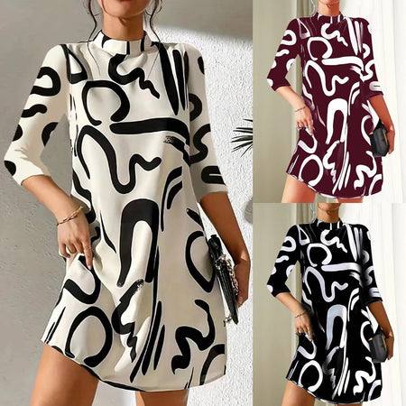 Styles Printing Polyester Women Dress - ANIBEY
