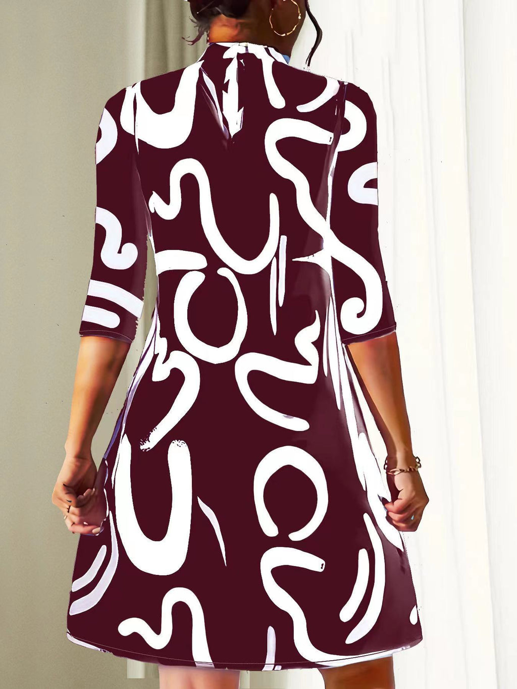 Styles Printing Polyester Women Dress - ANIBEY