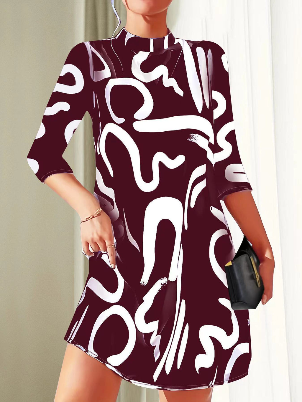 Styles Printing Polyester Women Dress - ANIBEY