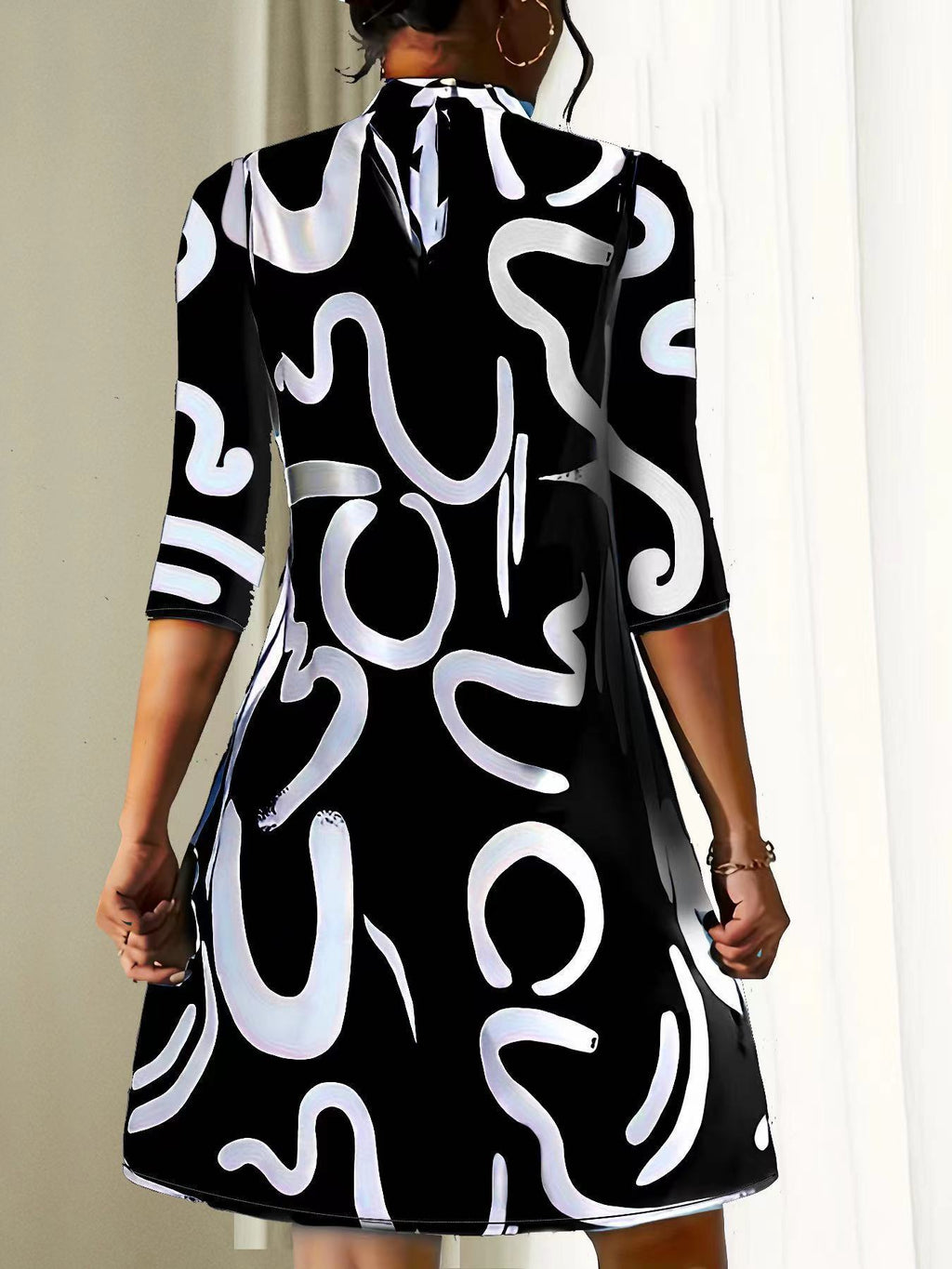 Styles Printing Polyester Women Dress - ANIBEY