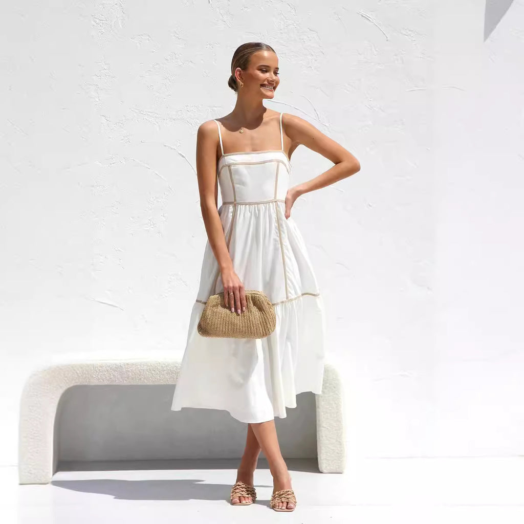 Sweet Mid-length Small Sling Dress - ANIBEY