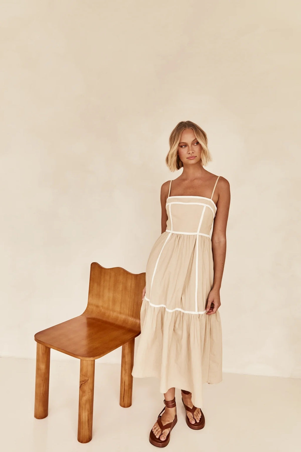 Sweet Mid-length Small Sling Dress - ANIBEY