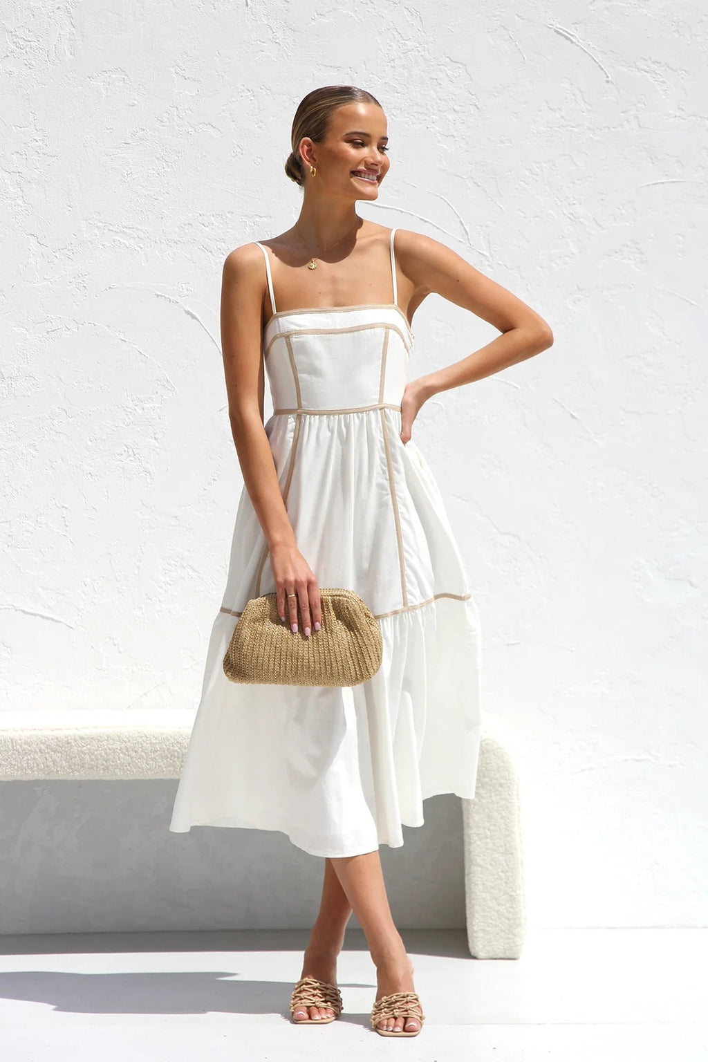 Sweet Mid-length Small Sling Dress - ANIBEY