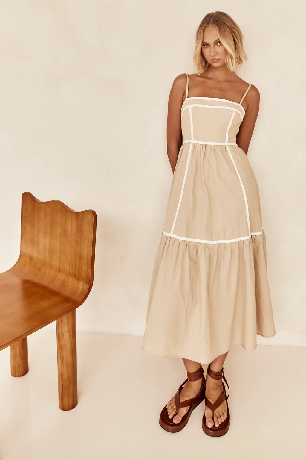 Sweet Mid-length Small Sling Dress - ANIBEY