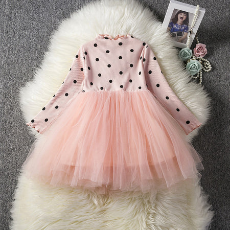 Baby Girls Spring Winter Long Sleeve Tutu Lace Dresses Infantil Newborn 1st Birthday Party Clothes Christening Gown Casual Wear - ANIBEY