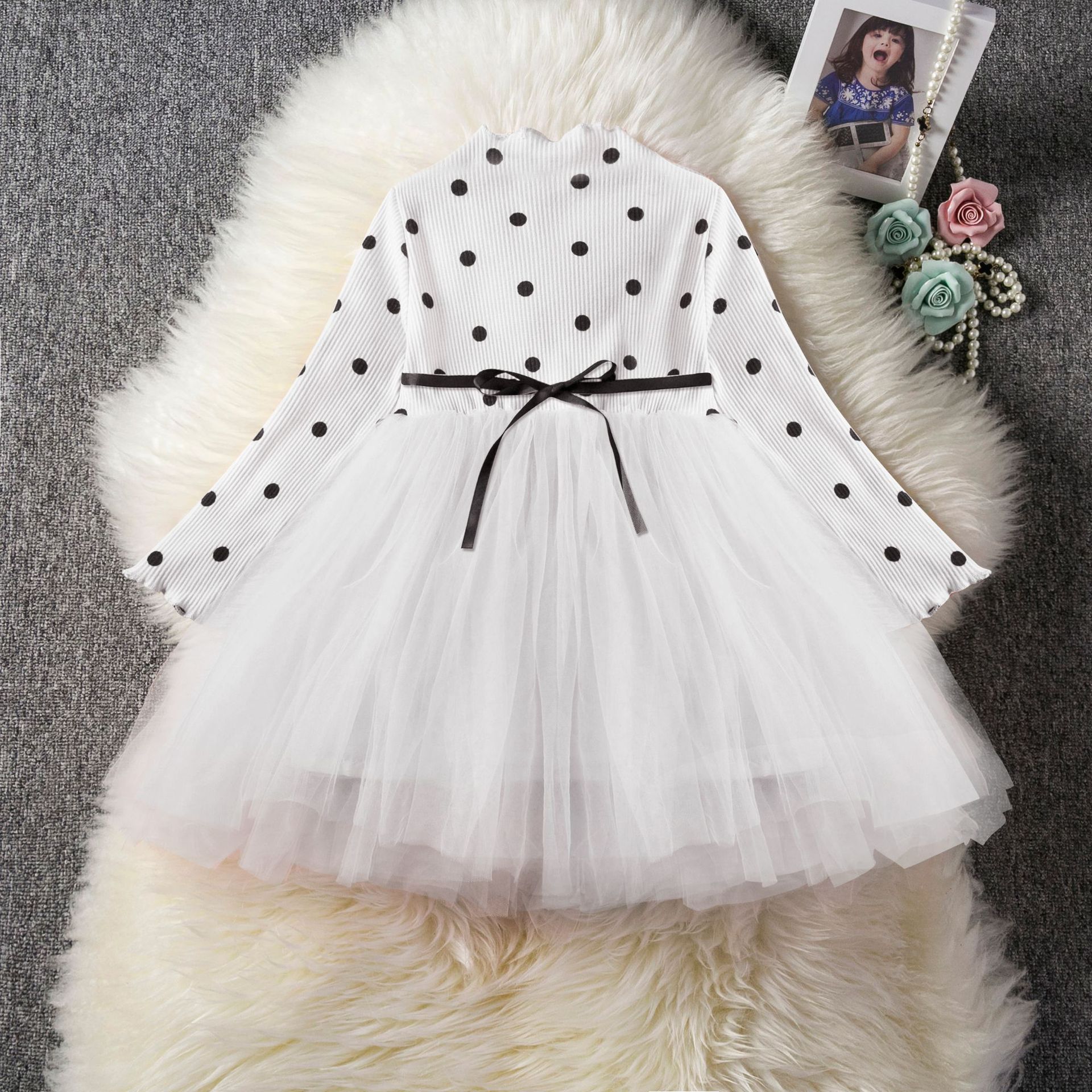 Baby Girls Spring Winter Long Sleeve Tutu Lace Dresses Infantil Newborn 1st Birthday Party Clothes Christening Gown Casual Wear - ANIBEY