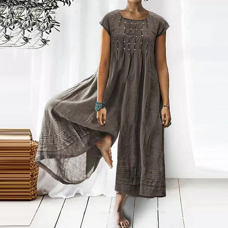 Fashion Elegant Long Short Sleeved Jumpsuit - ANIBEY