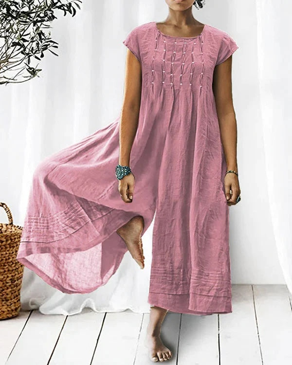 Fashion Elegant Long Short Sleeved Jumpsuit - ANIBEY