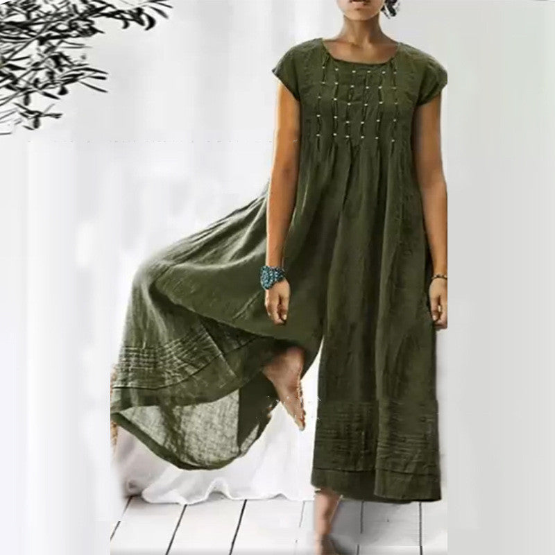 Fashion Elegant Long Short Sleeved Jumpsuit - ANIBEY
