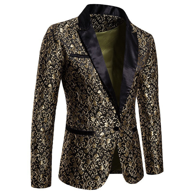 Jacquard Printed Formal Lapel Suit for Men - ANIBEY