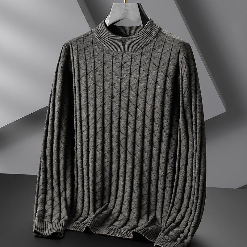 Men's Knitted Loose Round Neck Bottoming Sweater - ANIBEY