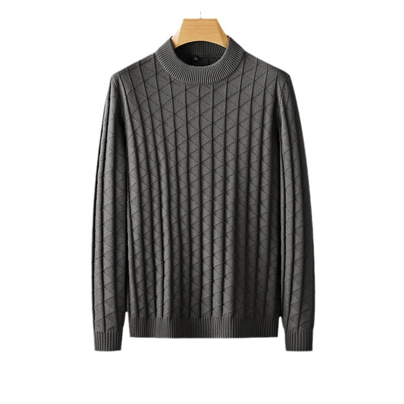 Men's Knitted Loose Round Neck Bottoming Sweater - ANIBEY