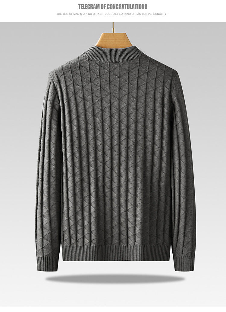 Men's Knitted Loose Round Neck Bottoming Sweater - ANIBEY