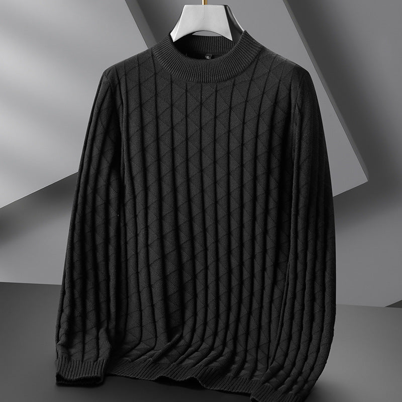 Men's Knitted Loose Round Neck Bottoming Sweater - ANIBEY