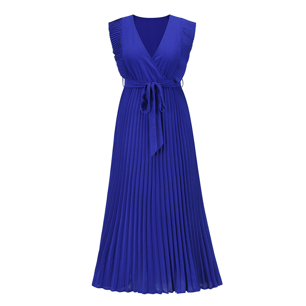 Temperament Beach Long Skirt Fashion Slim Sexy Lotus Leaf Sleeves - ANIBEY