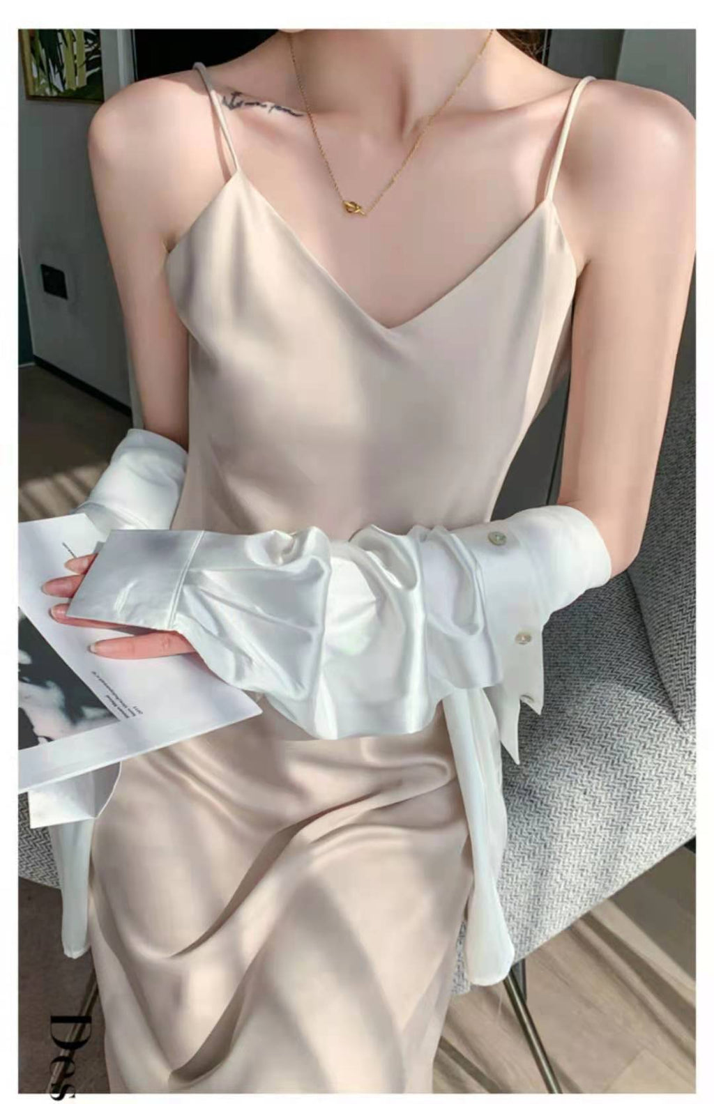 Women's Bottoming Temperament French Style Long Dress With Suspenders - ANIBEY