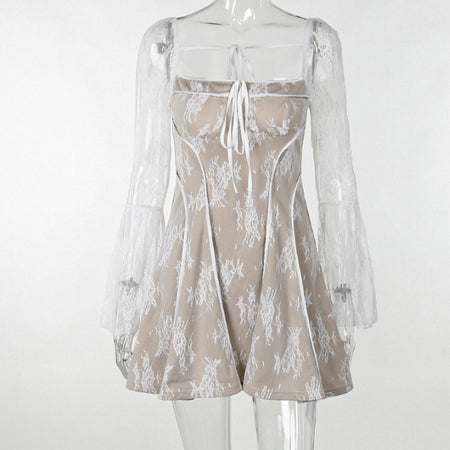 Autumn New Fashion Slim Lace Clock-Sole Length Sleeve Women's Dress - ANIBEY